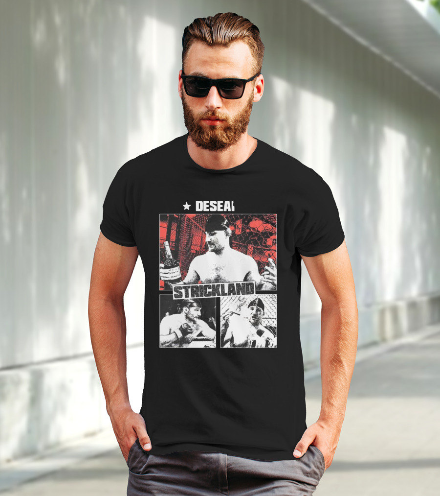 Desean Strickland Cage Fighter Portrait Montage T-Shirt