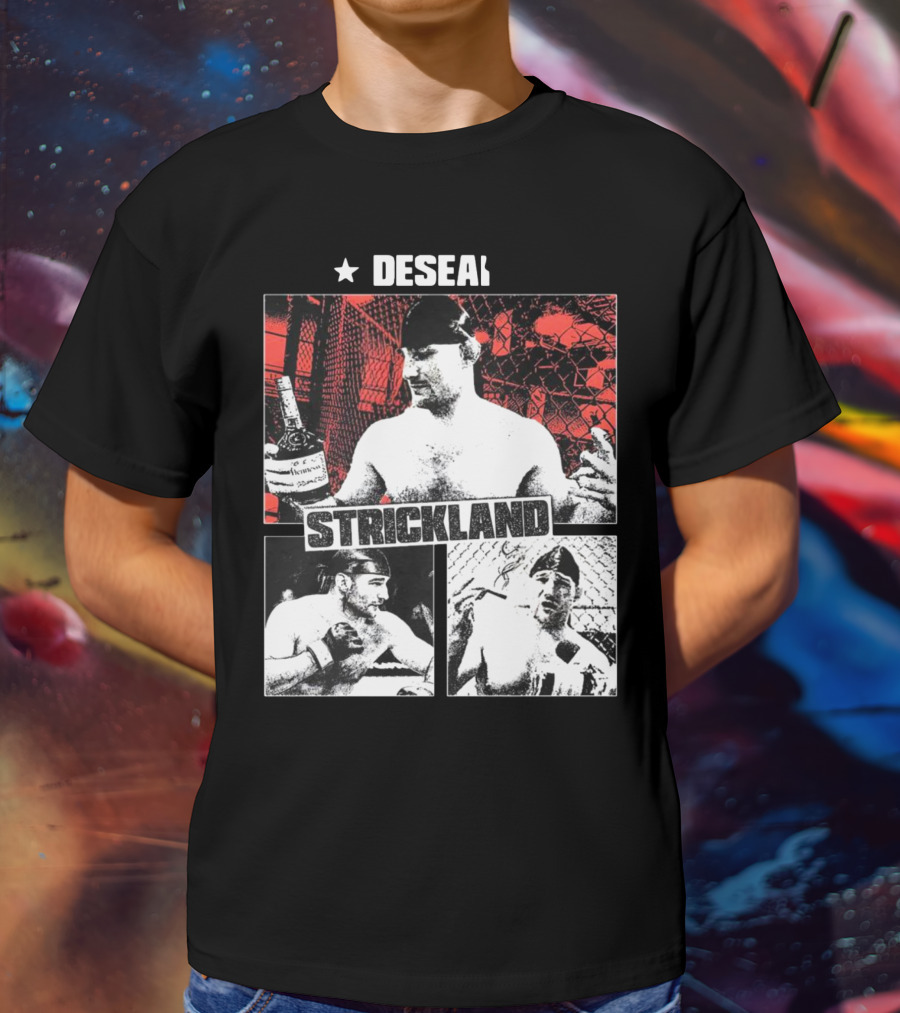 Desean Strickland Cage Fighter Portrait Montage T-Shirt