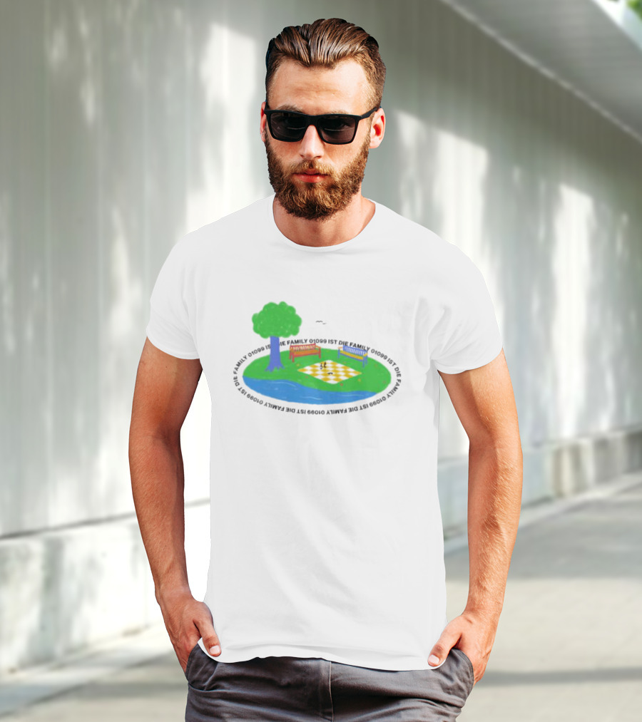1099 Chess Picnic Park Scene T-Shirt