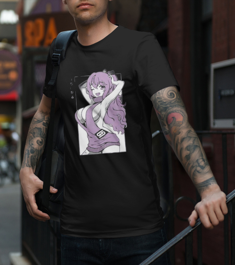GamerSupps Waifu Purple Anime Character T-Shirt