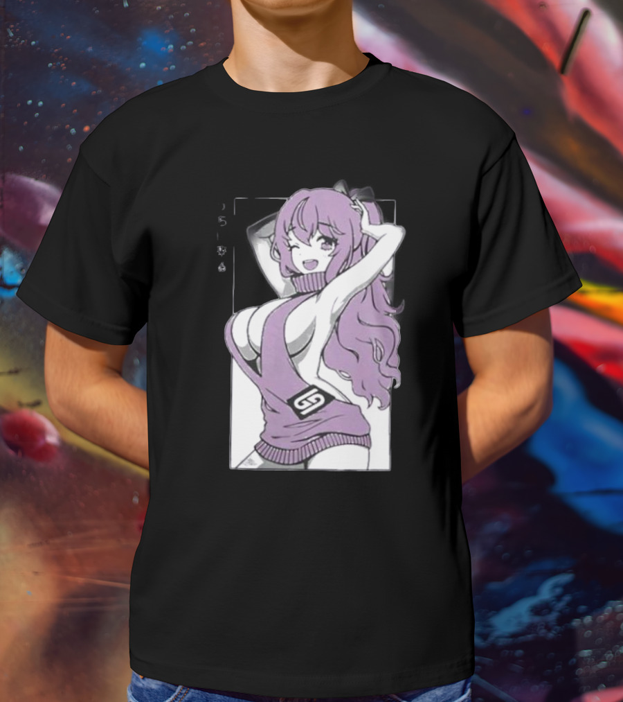 GamerSupps Waifu Purple Anime Character T-Shirt