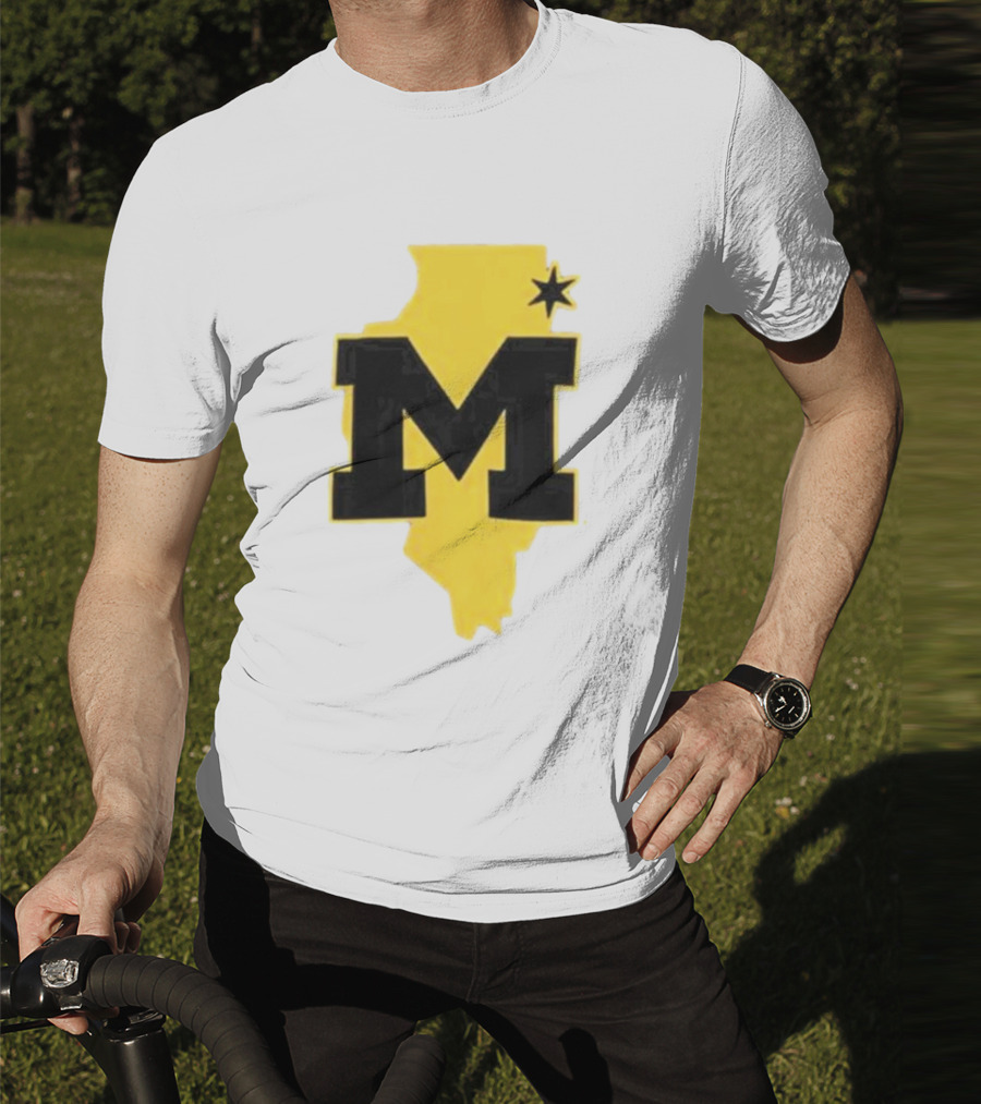 University Of Michigan M Den Pop-Up Chicago Map T-Shirt
