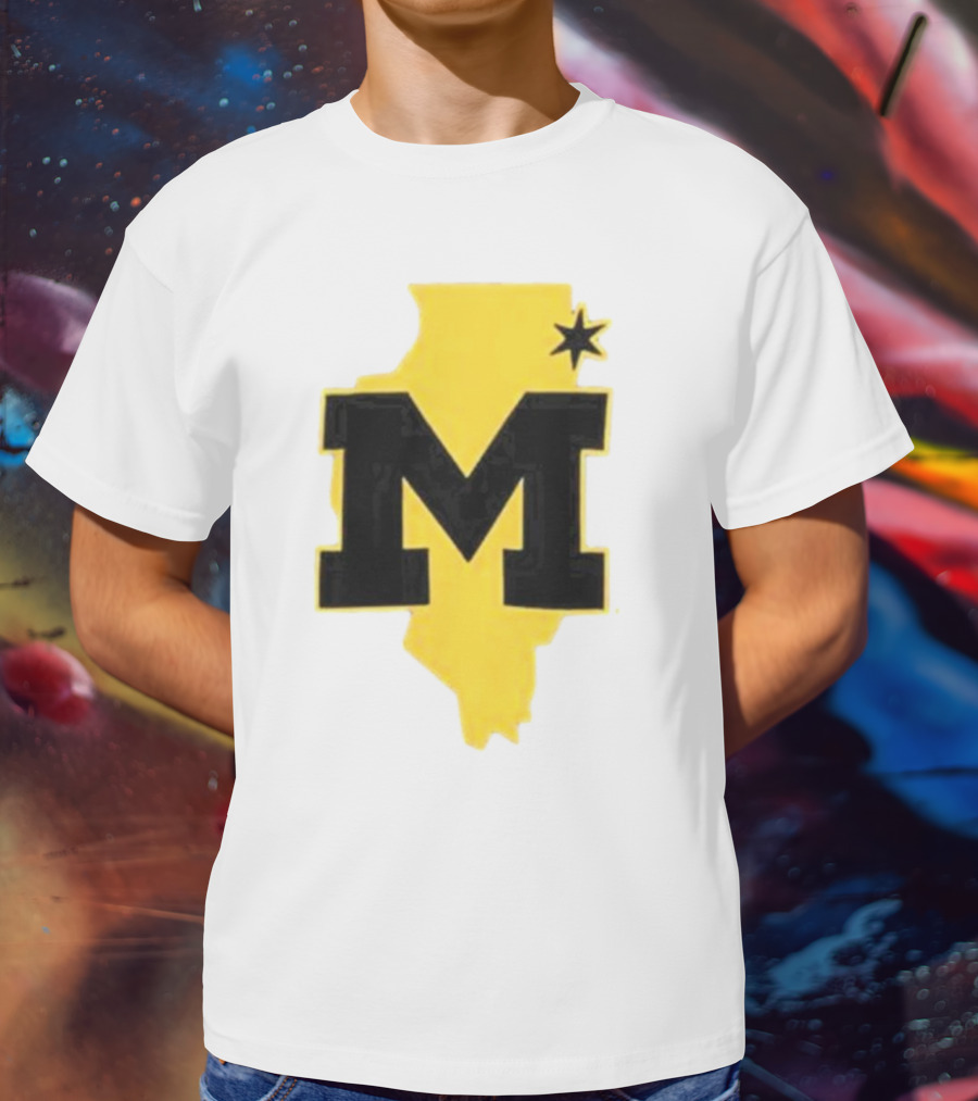 University Of Michigan M Den Pop-Up Chicago Map T-Shirt