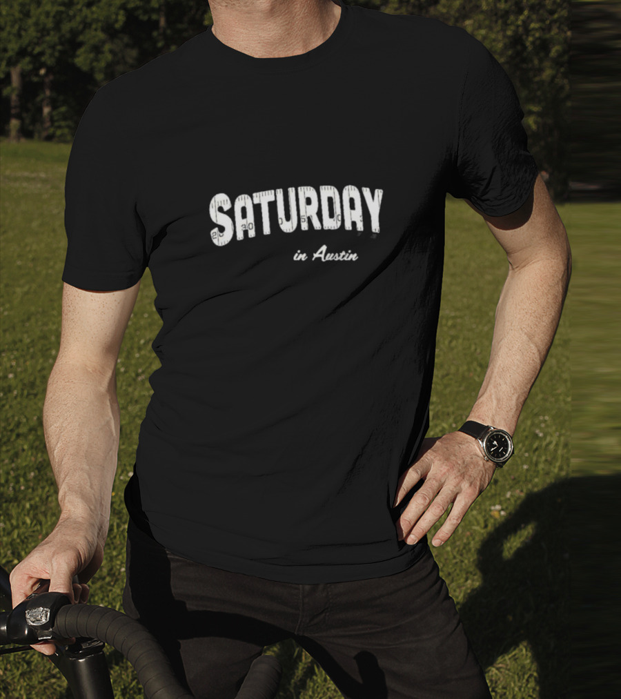 Saturday In Austin College Style Retro Ruler T-Shirt