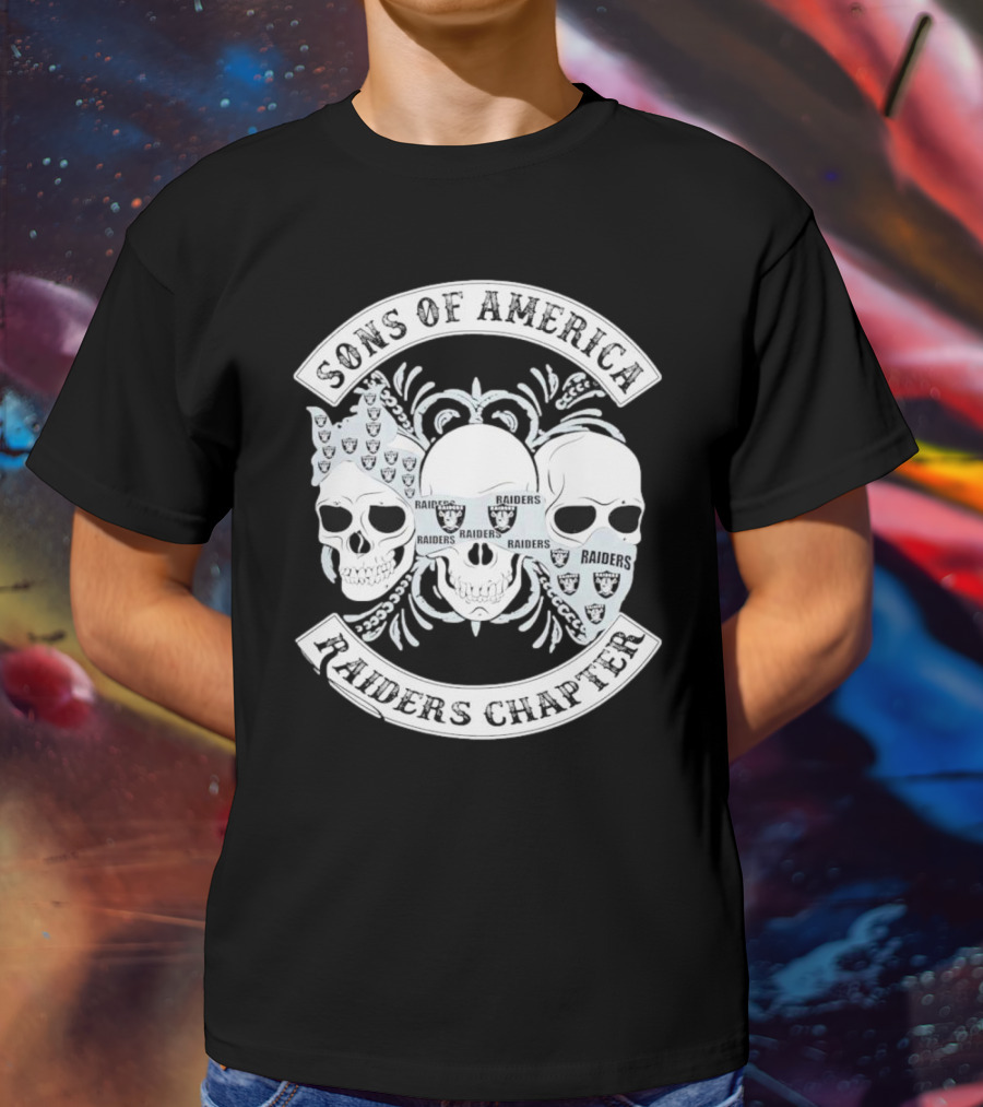 Sons Of America Raiders Chapter Skulls With Raiders T-Shirt
