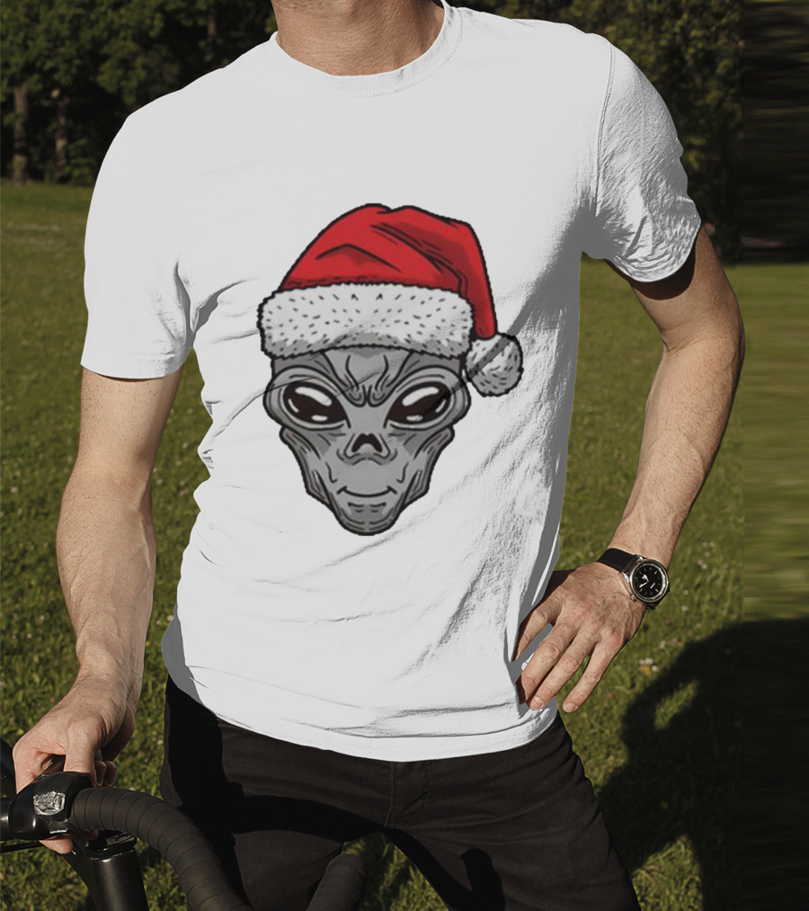 Santa Hat Alien Xmas T-Shirt