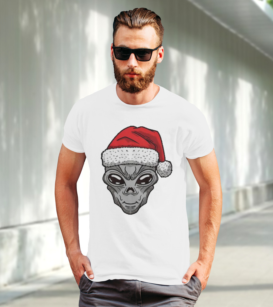 Santa Hat Alien Xmas T-Shirt