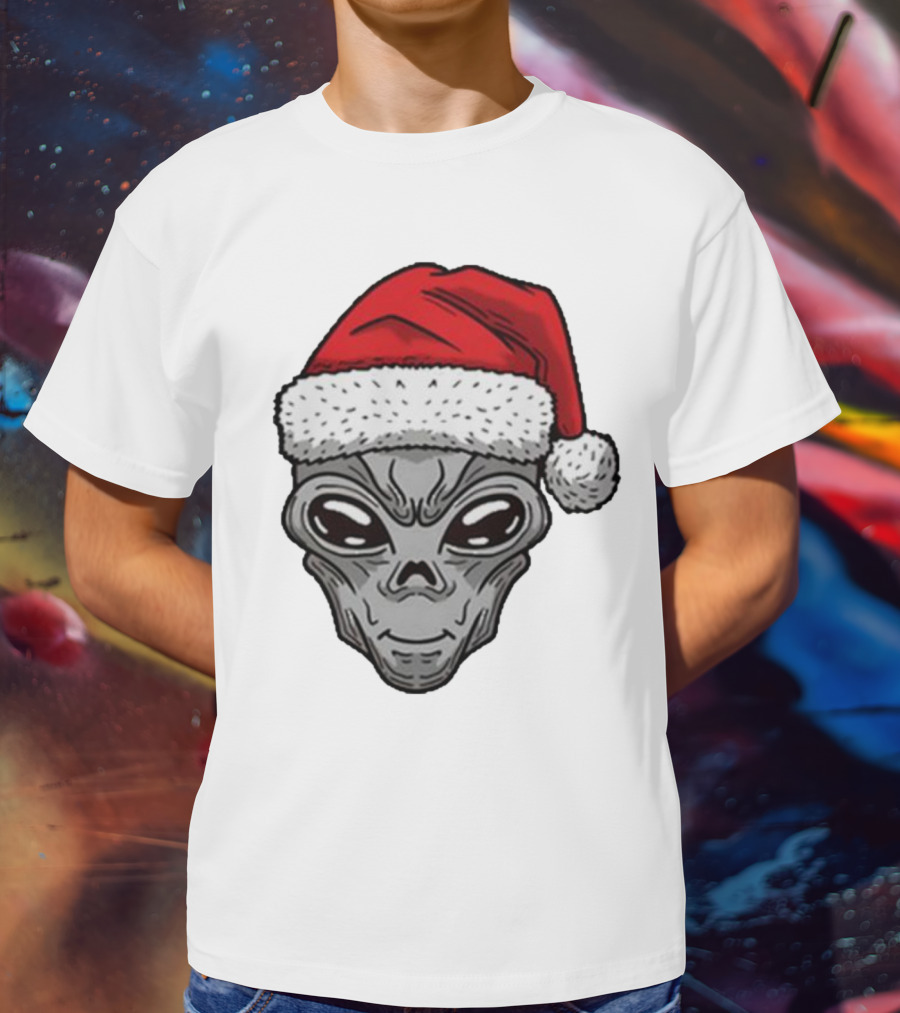 Santa Hat Alien Xmas T-Shirt