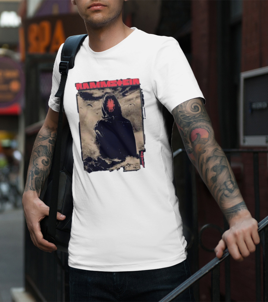 Rammstein Zeithuter Hooded Figure In Stormy Seascape With Birds T-Shirt