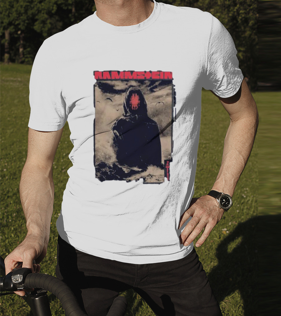 Rammstein Zeithuter Hooded Figure In Stormy Seascape With Birds T-Shirt