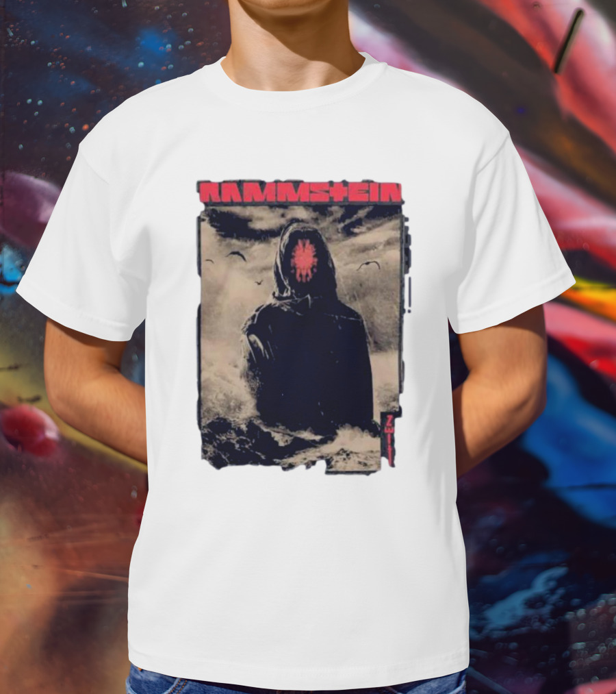 Rammstein Zeithuter Hooded Figure In Stormy Seascape With Birds T-Shirt