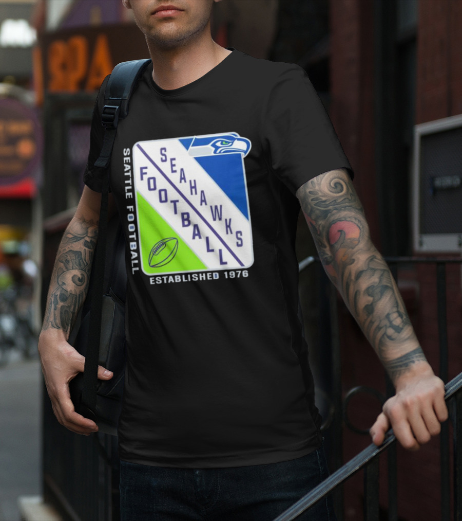 Seattle Seahawks Football Established 1976 Logo Seahawks Head T-Shirt