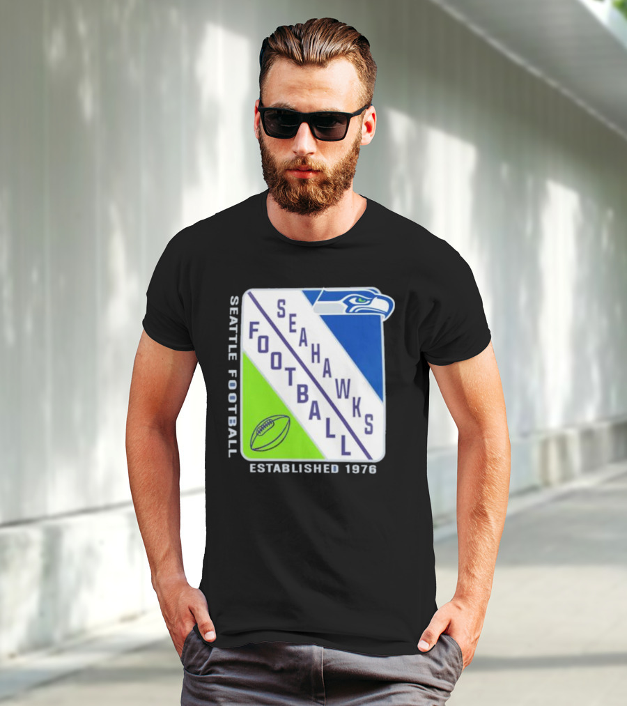 Seattle Seahawks Football Established 1976 Logo Seahawks Head T-Shirt