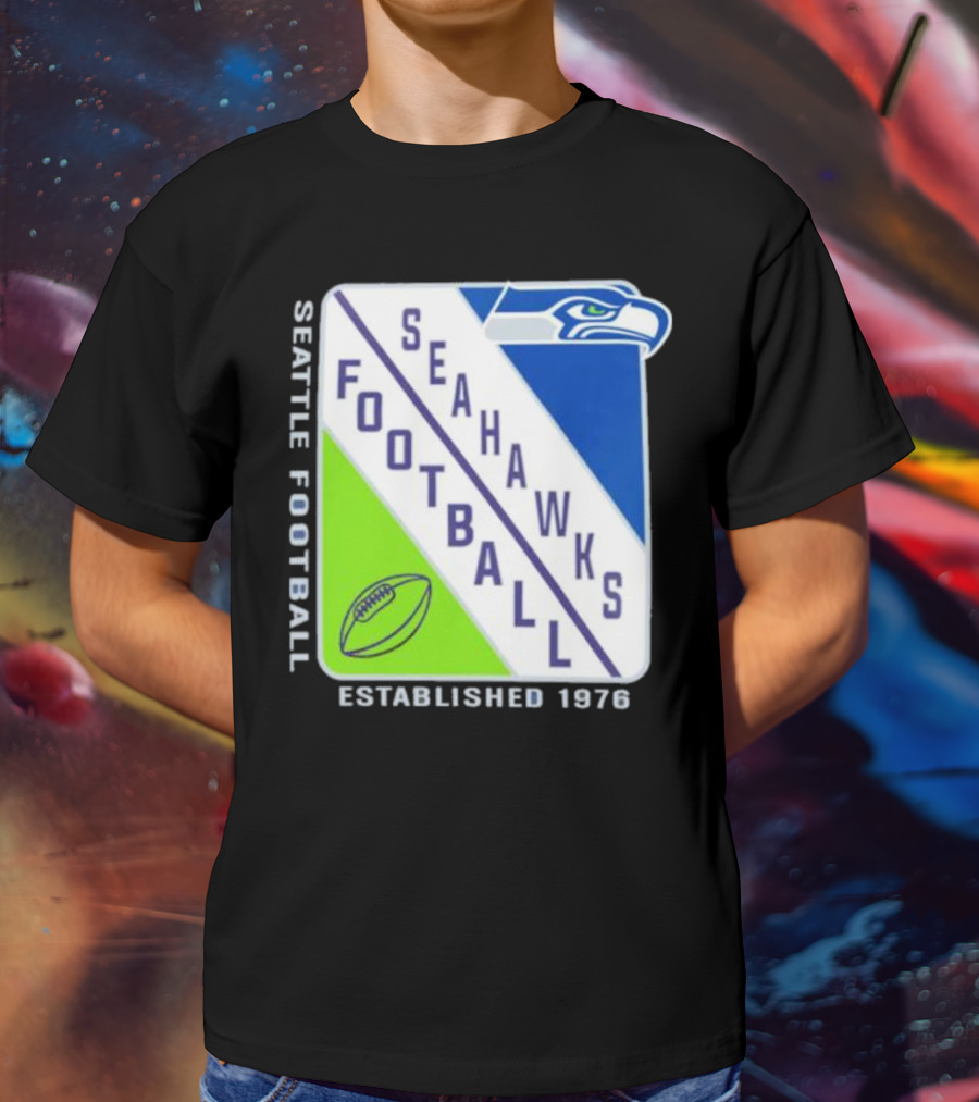 Seattle Seahawks Football Established 1976 Logo Seahawks Head T-Shirt