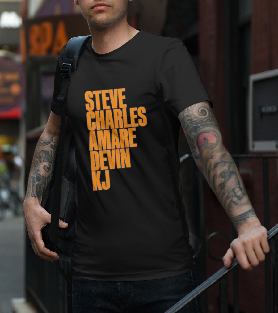 Steve Charles Amare Devin KJ Basketball Legends T-Shirt