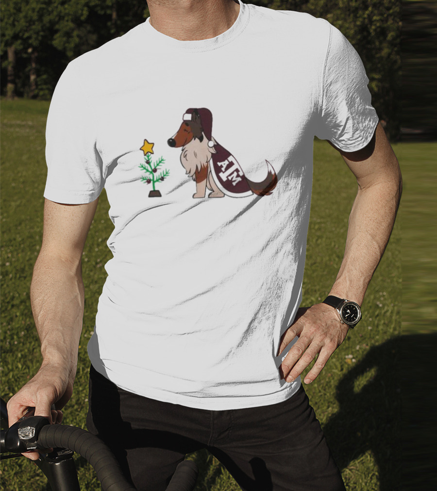 Texas A&M Reveille And Christmas Tree Star T-Shirt