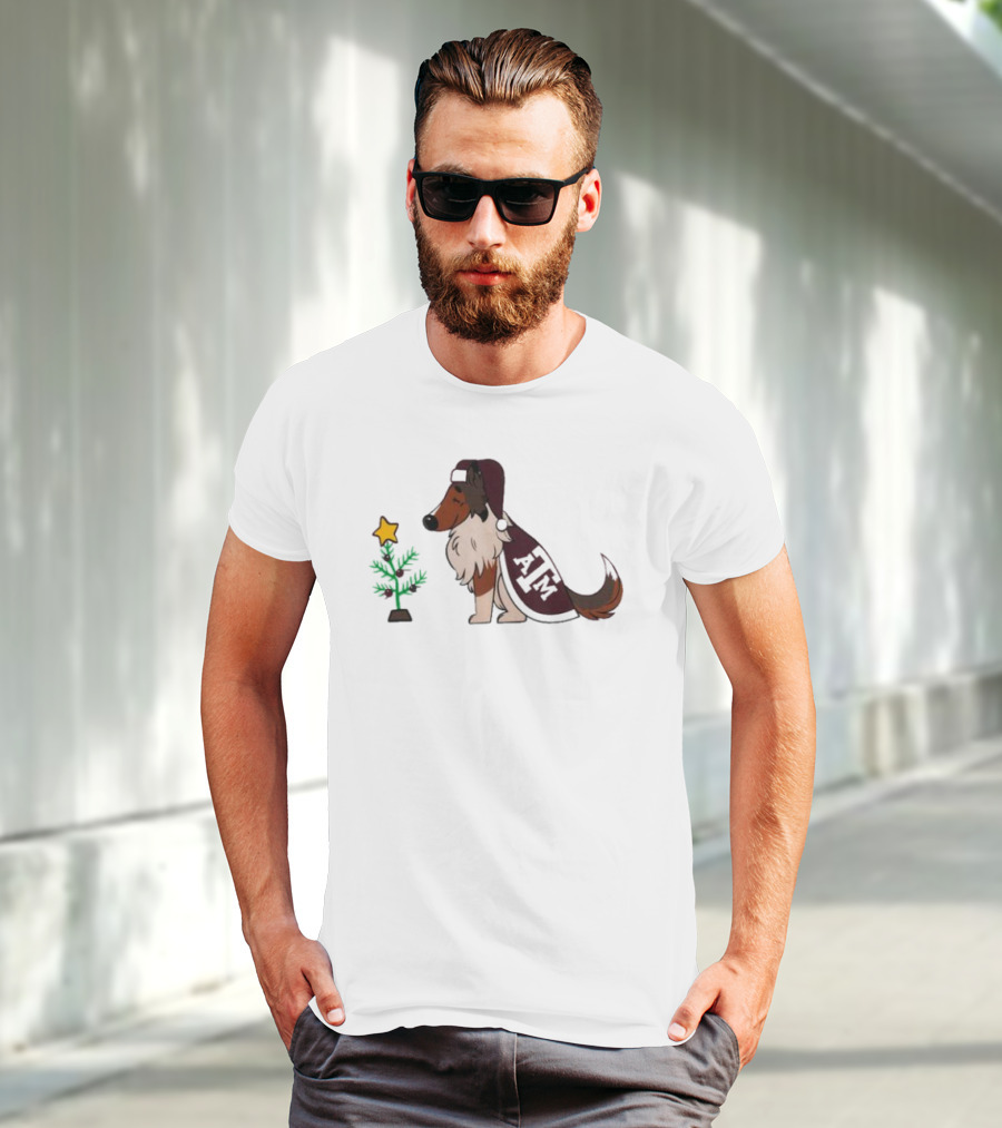 Texas A&M Reveille And Christmas Tree Star T-Shirt