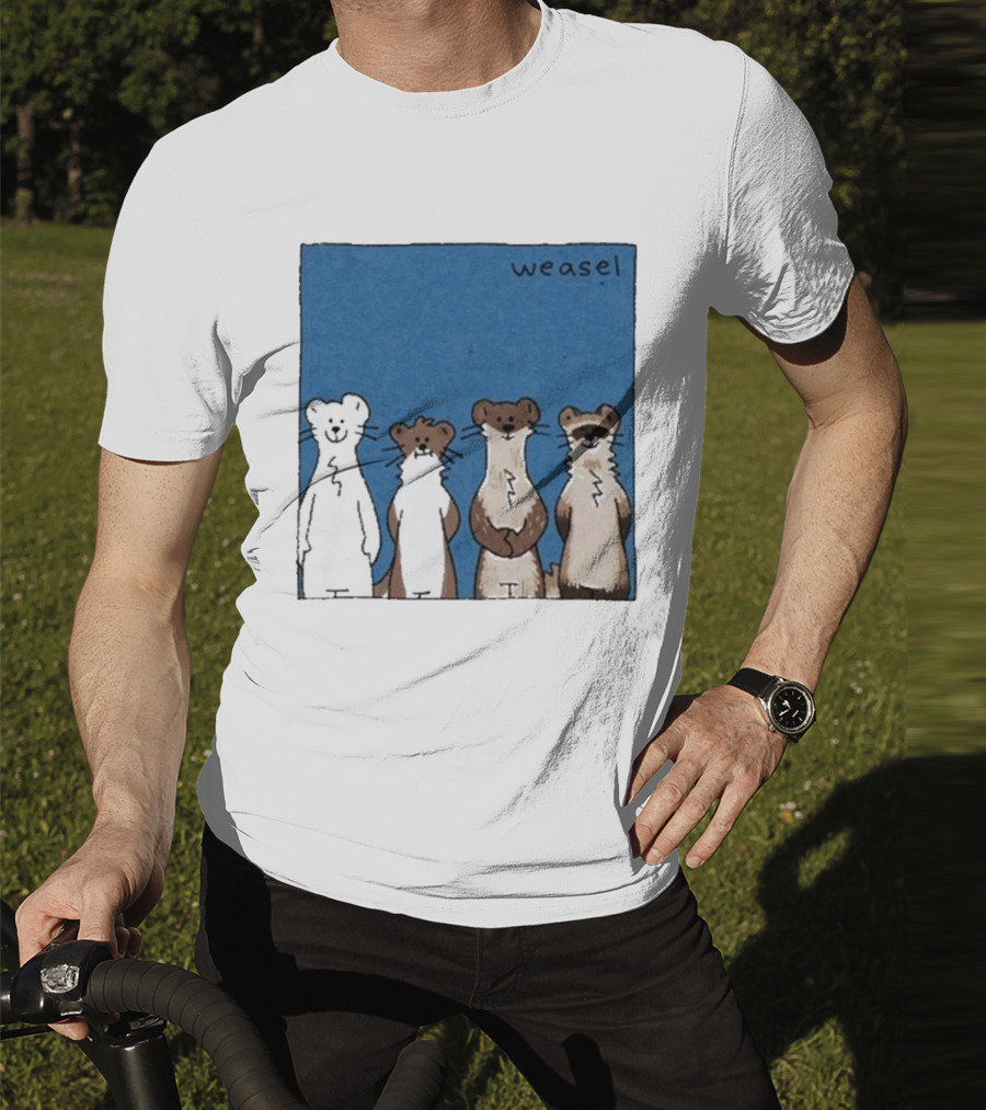 Weasel Quartet Cartoon Art Featuring Four Cute Mustelids T-Shirt