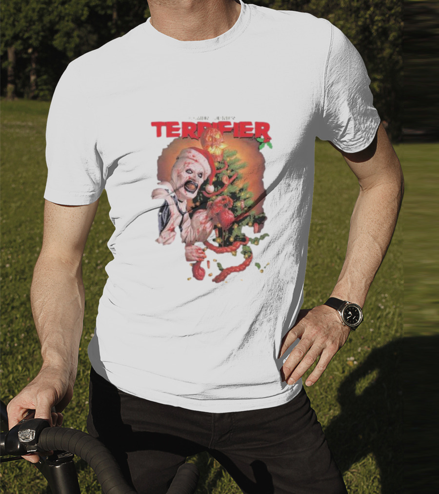 Damien Leone Terrifier Christmas Horror Santa With Christmas Tree T-Shirt