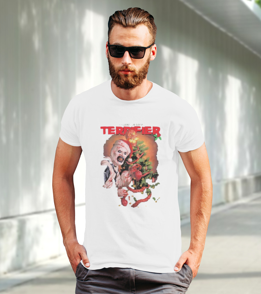 Damien Leone Terrifier Christmas Horror Santa With Christmas Tree T-Shirt