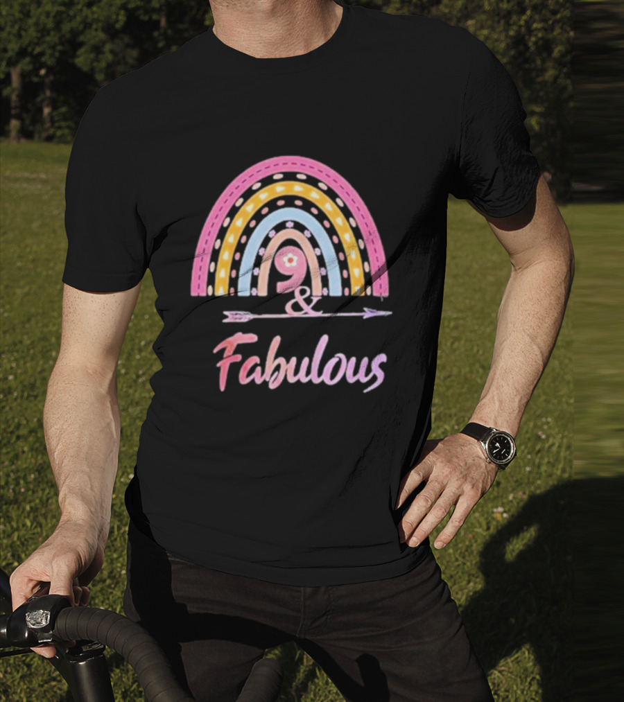 9 And Fabulous Floral Rainbow Arrow T-Shirt