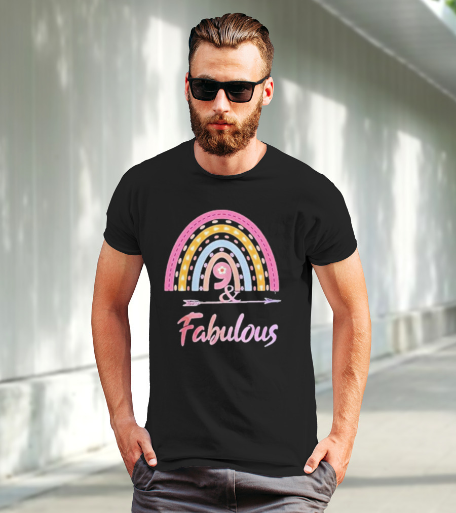 9 And Fabulous Floral Rainbow Arrow T-Shirt