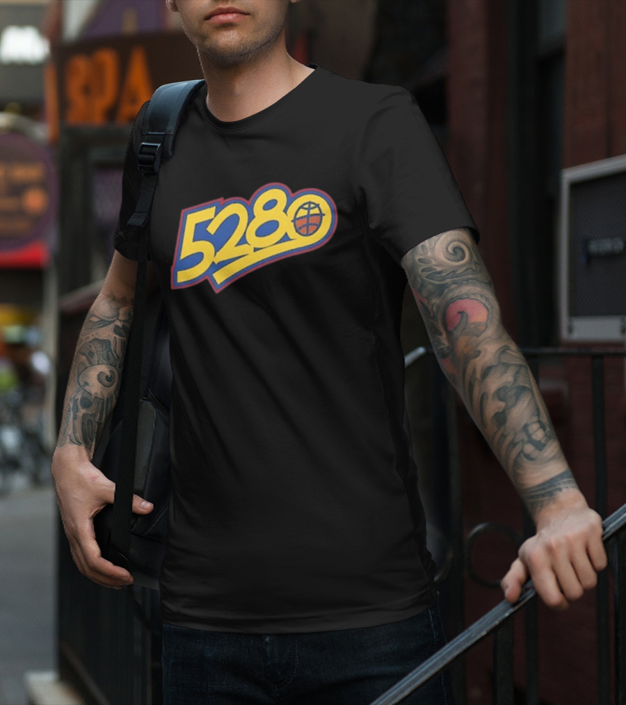 5280 Denver Colorado Basketball Theme T-Shirt