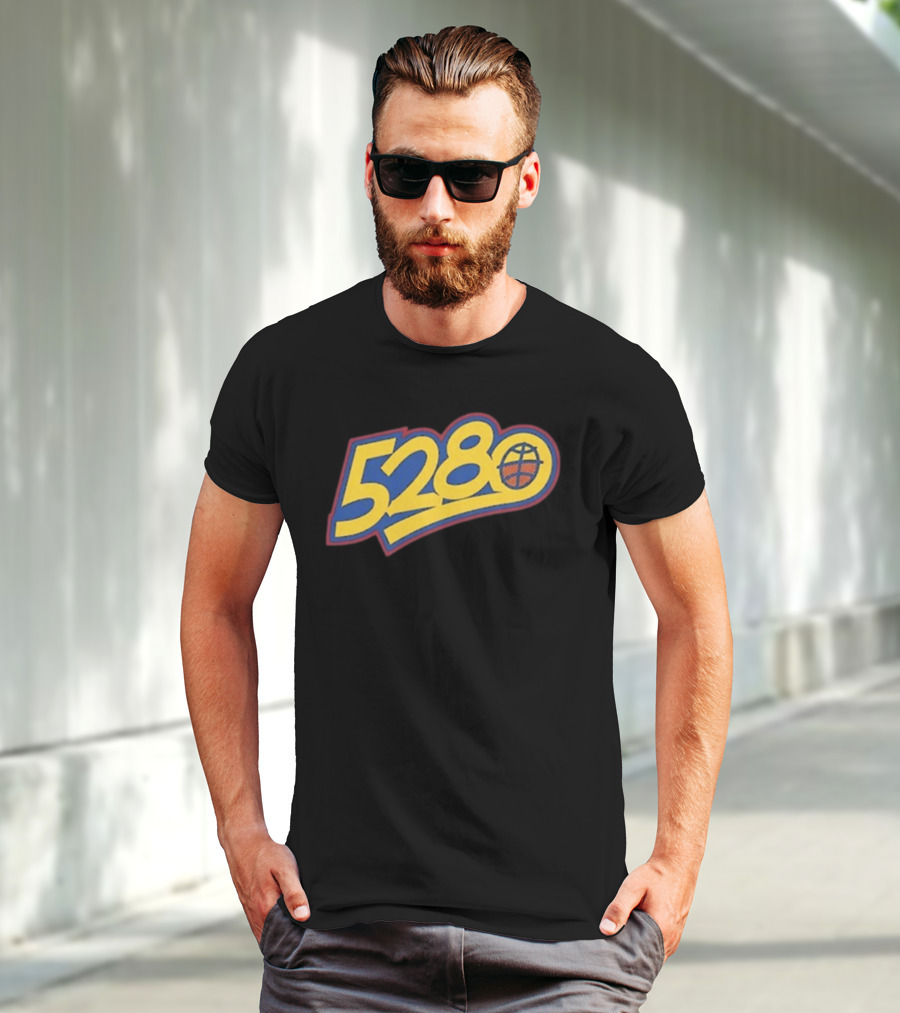 5280 Denver Colorado Basketball Theme T-Shirt