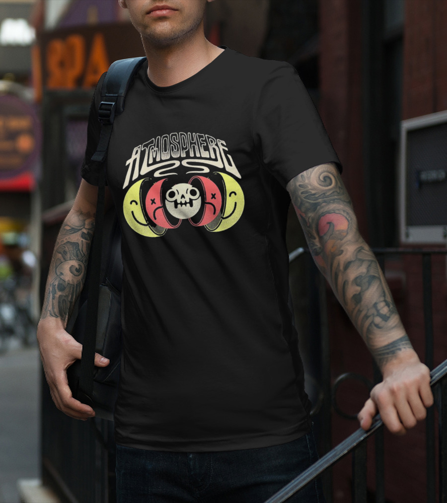 Atmosphere Split Personalities Skull And Smiley Faces T-Shirt
