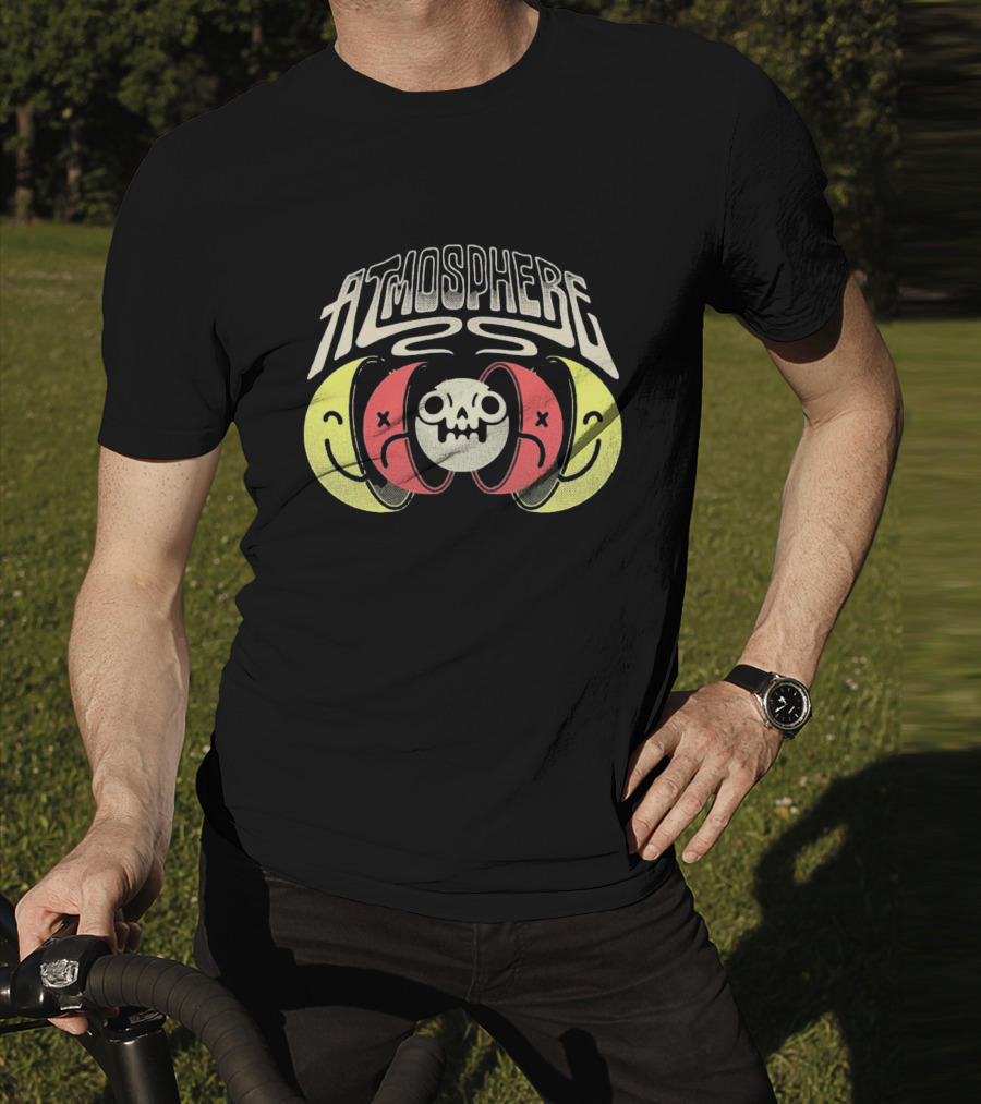 Atmosphere Split Personalities Skull And Smiley Faces T-Shirt