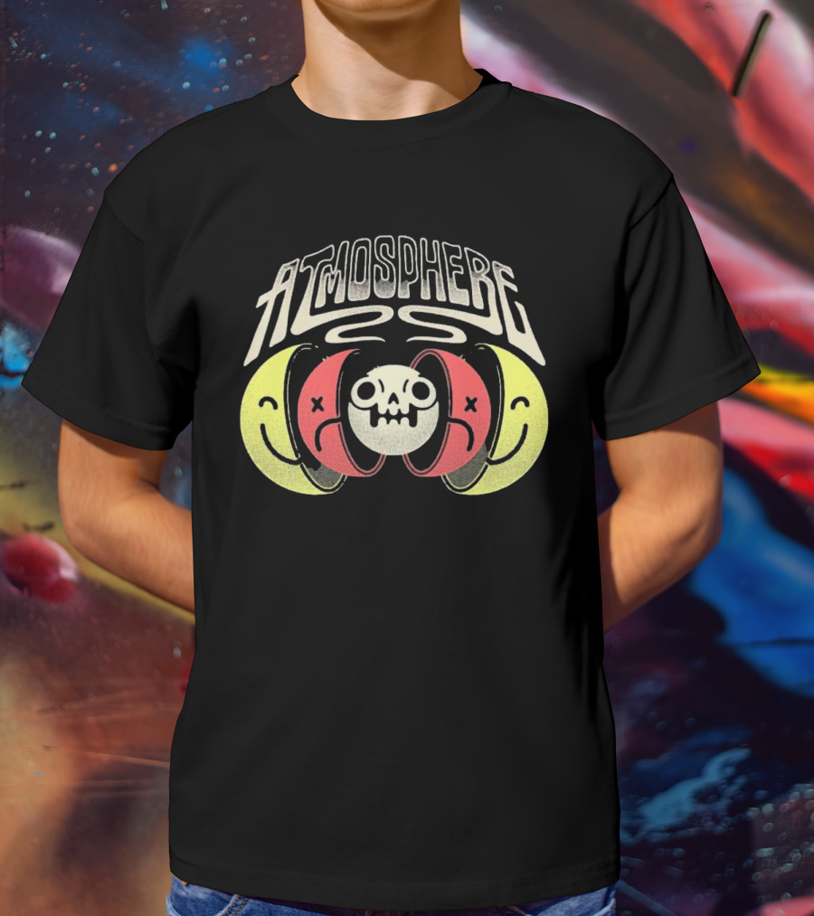 Atmosphere Split Personalities Skull And Smiley Faces T-Shirt