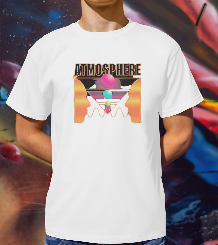 Atmosphere Talk Talk Retro Futuristic Geometric Face Profile T-Shirt
