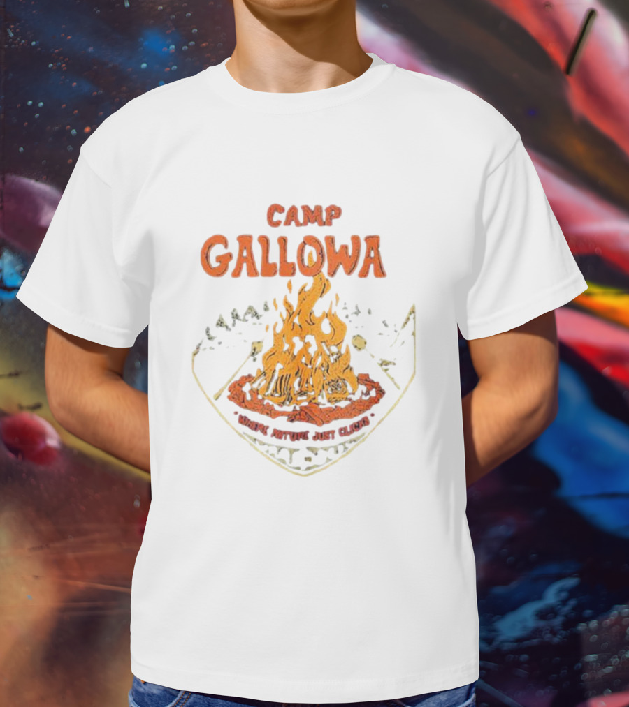 Camp Galloway Where Nature Just Clicks Campfire Adventure T-Shirt