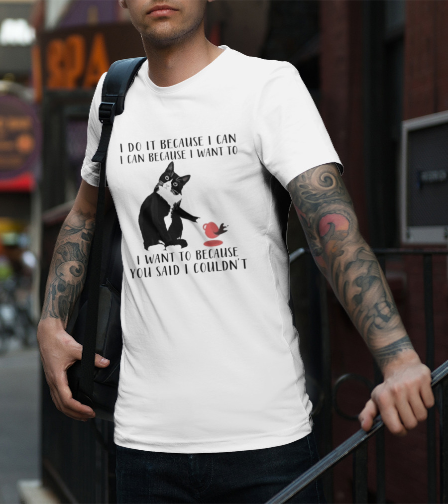 I Do It Because I Can I Can Because I Want To I Want To Because You Said I Couldn't Cat And Yarn T-Shirt