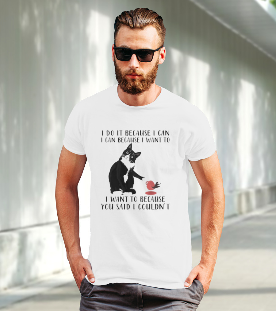 I Do It Because I Can I Can Because I Want To I Want To Because You Said I Couldn't Cat And Yarn T-Shirt