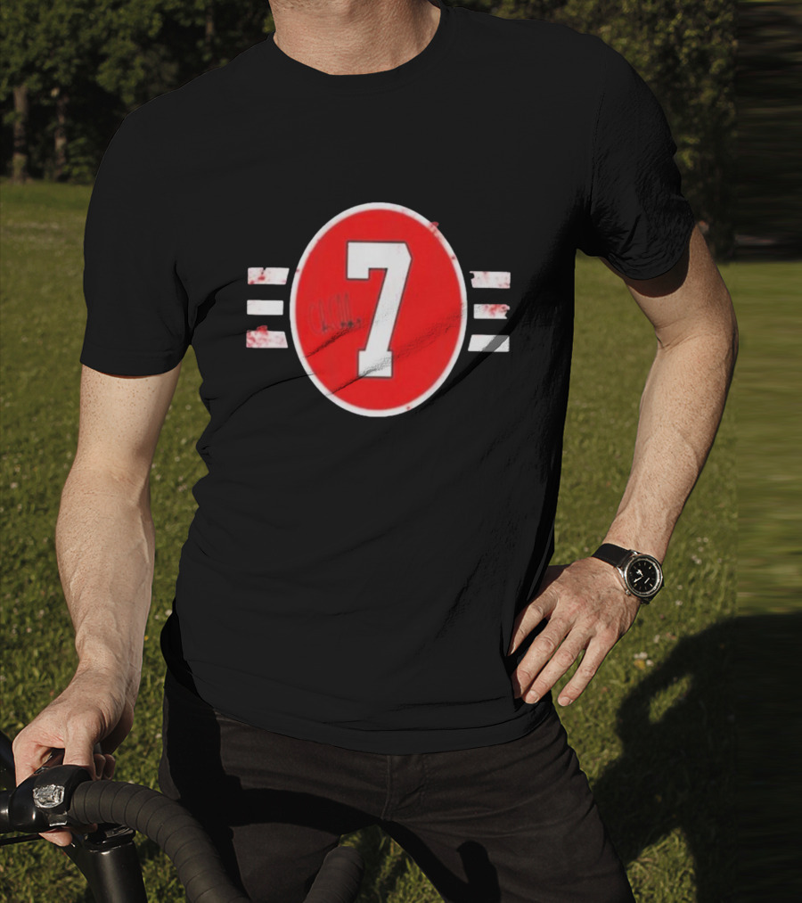 Chicago Blackhawks 7 Chris Chelios Hockey Number Red Black White T-Shirt