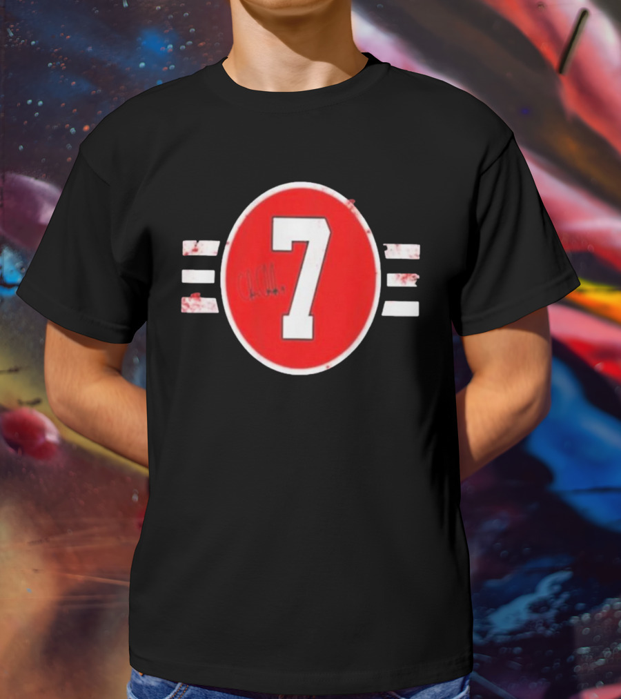Chicago Blackhawks 7 Chris Chelios Hockey Number Red Black White T-Shirt