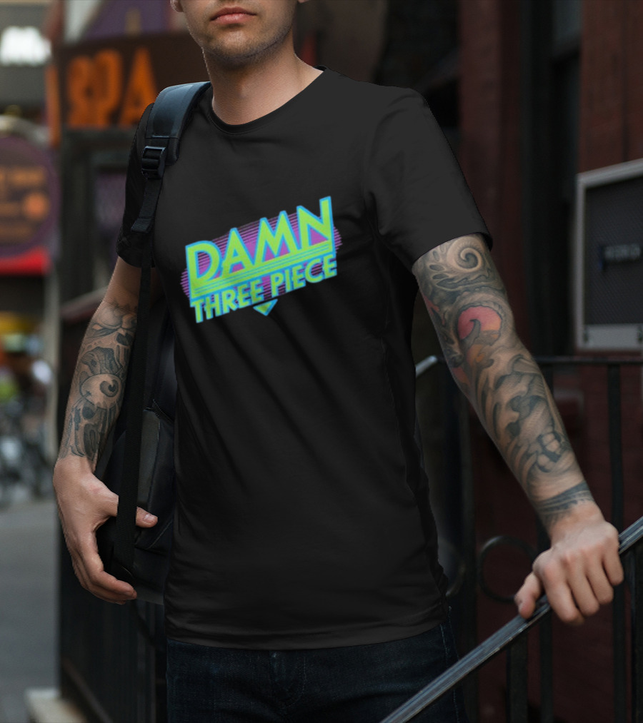 Damn Three Piece Retro Neon T-Shirt