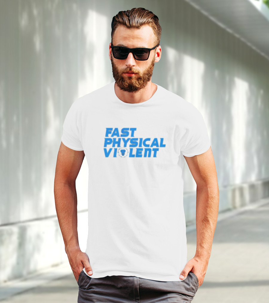 Detroit Football Fast Physical Violent Lion T-Shirt