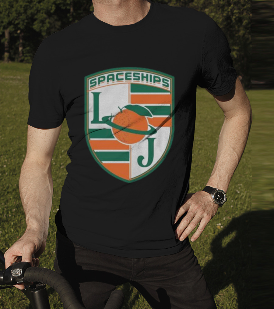 Larry June Spaceships LJ Badge Merch Clothing Store T-Shirt