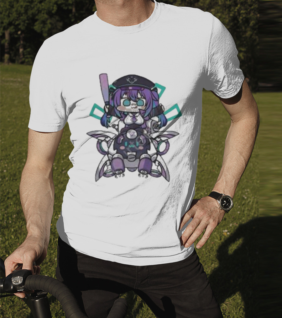 Lewd Cadet Chibi Friendship Purple Robot Companion T-Shirt