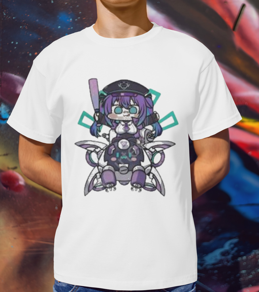Lewd Cadet Chibi Friendship Purple Robot Companion T-Shirt