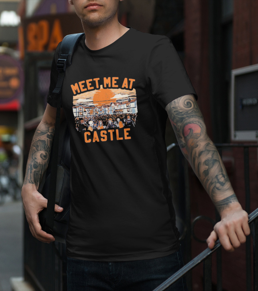 Meet Me At The Castle Festival Crowd At Sunset T-Shirt