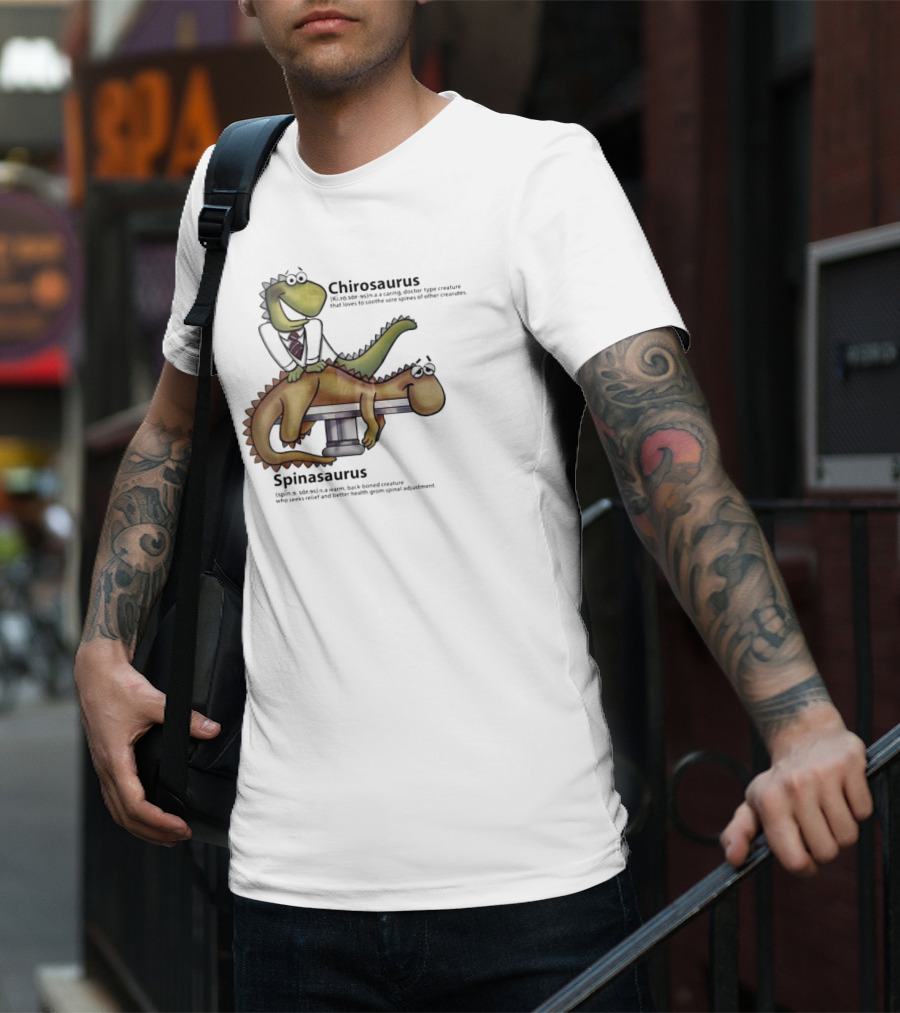 Chirosaurus Caring Doctor And Spinasaurus Seeking Relief T-Shirt