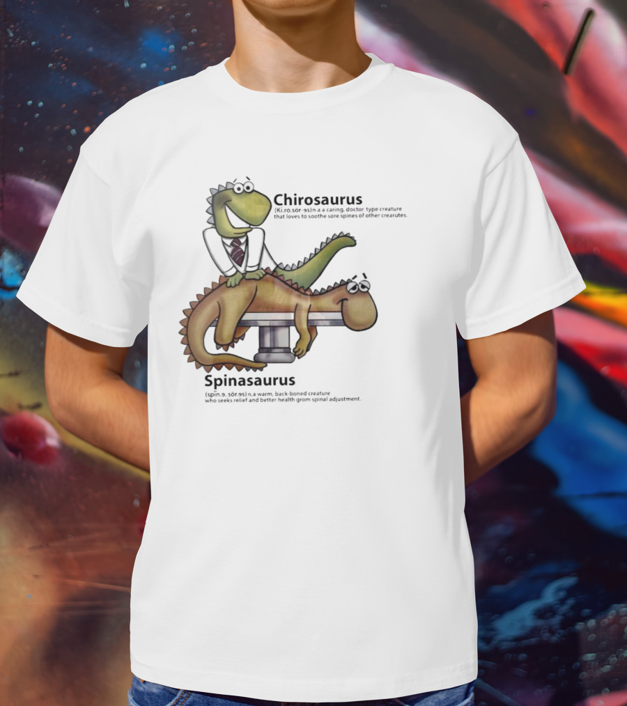 Chirosaurus Caring Doctor And Spinasaurus Seeking Relief T-Shirt