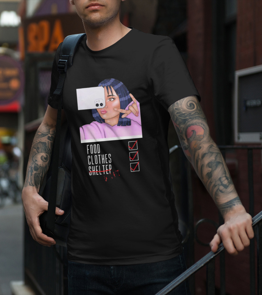 Food Clothes WiFi Digital Selfie Priorities T-Shirt