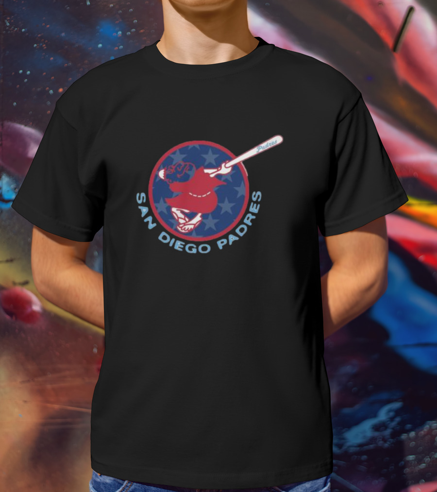 San Diego Padres Patriotic Stars Red Swinging Friar T-Shirt