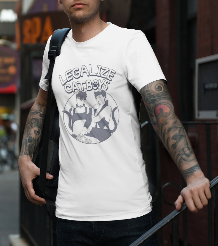 Dan And Phil Shop Legalize Catboys Two Anime Characters With Ears And Tails T-Shirt