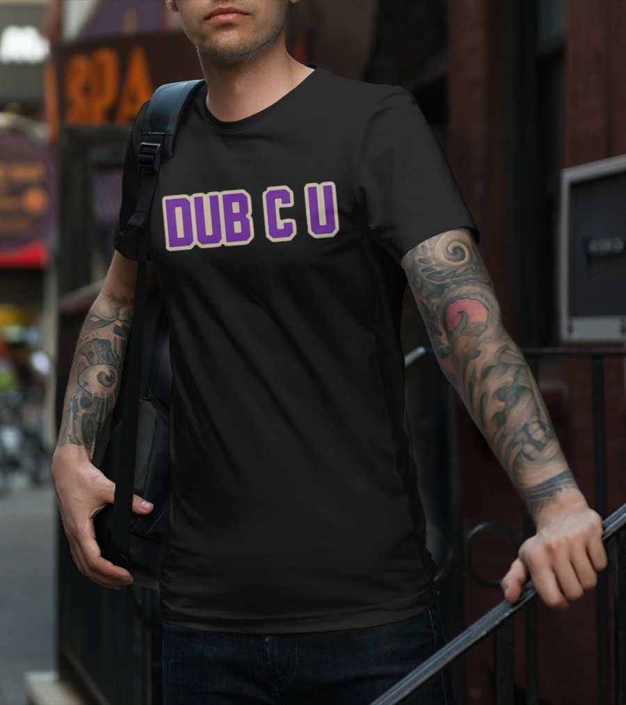 Dub C U Purple Block Letters T-Shirt