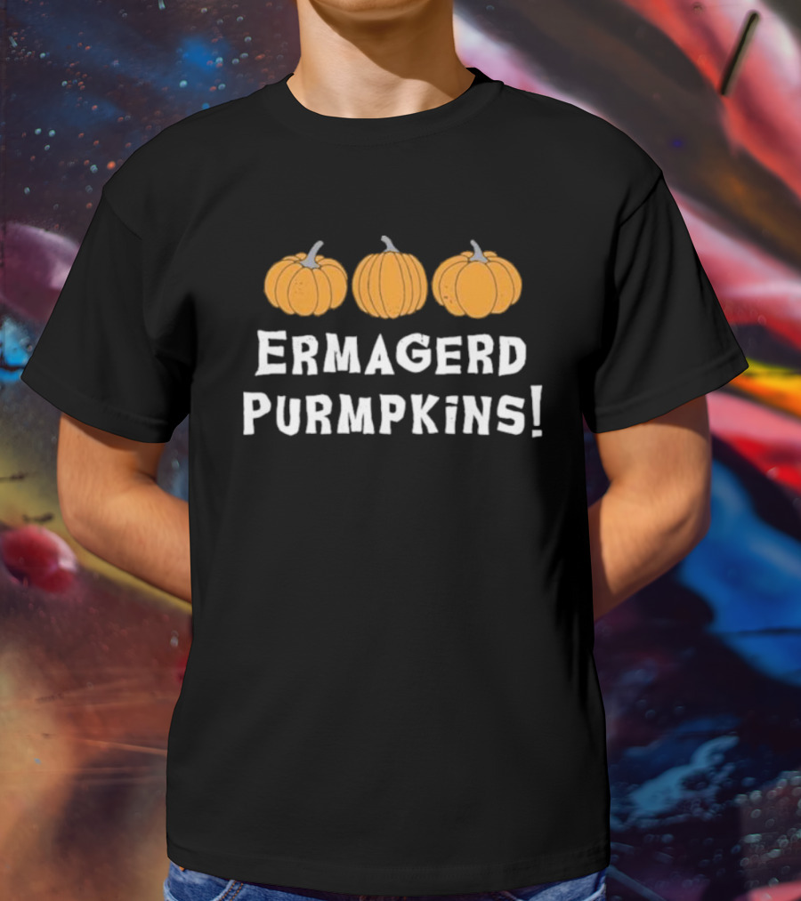 Ermagerd Purmpkins Pumpkins Trio Text Image T-Shirt